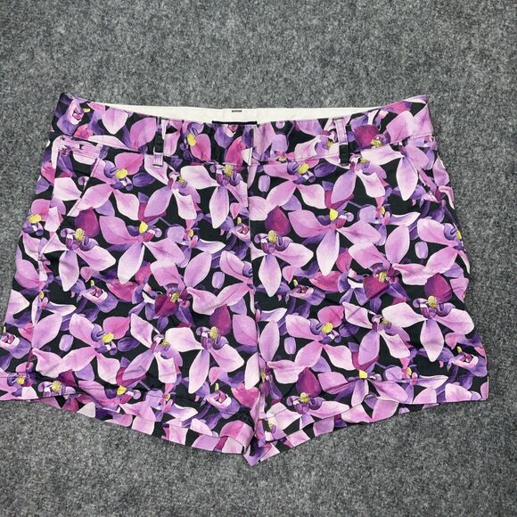 Lands' End Pants - Lands’ End Shorts Womens Size 10 Purple Floral Chino Casual